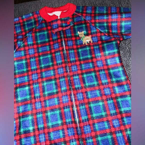 Carter's Baby Vintage Holiday Christmas Plaid Reindeer Sleep Sack‎ Up To 21lbs - Picture 3 of 9